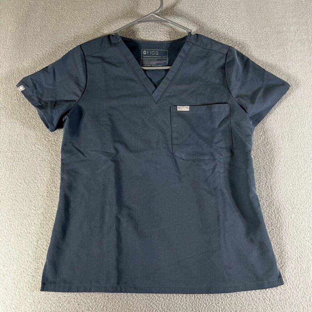Figs Catarina Scrub Top One Pocket Blue Size XS